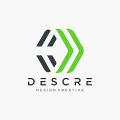 Fototapeta premium Arrow element logo design with hexagon concept. logo symbol for logistics company, shipping company or delivery service. - vector