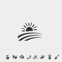 sunset icon vector illustration and symbol foir website and graphic design