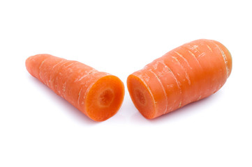 fresh carrots isolated on white background