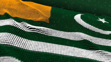 3d rendered waving flag of Kashmir 5 February Kashmir Day Azad Kashmir Flag 8K Illustration