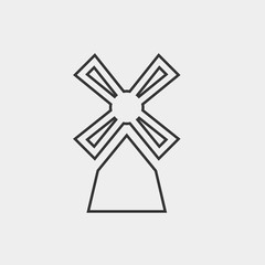 windmill icon vector illustration and symbol foir website and graphic design