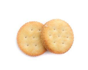 Sandwich cracker on white background