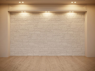 Realistic mock up of empty interior room apartment. 3d render	