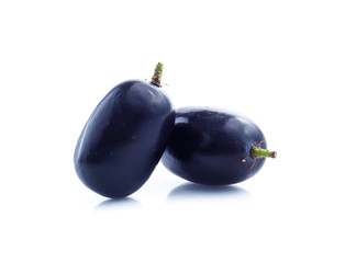 Black grapes, isolated on white