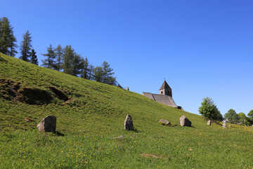 Church of St. Remigius and megalithic stone site