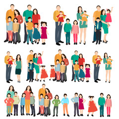 Fototapeta na wymiar vector, isolated, set of people with children in a flat style