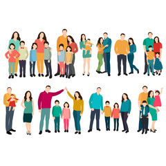 Fototapeta premium vector, isolated, set of people in a flat style