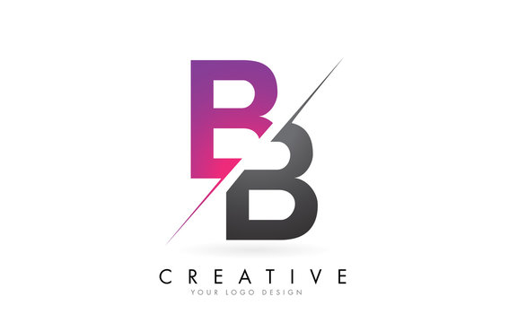 BB B B Letter Logo with Colorblock Design and Creative Cut.