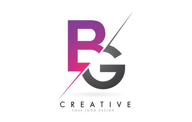 BG B G Letter Logo with Colorblock Design and Creative Cut.