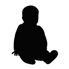vector, isolated, silhouette baby, child
