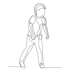 isolated, one line drawing, baby boy