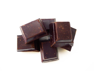 pieces of chocolate on white background