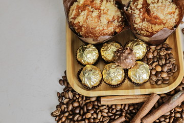delicious sweets on the table