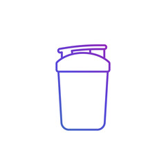 Protein shaker line icon on white