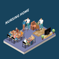 Nursing Home Isometric Background