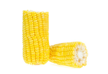 An ear of corn isolated on a white background
