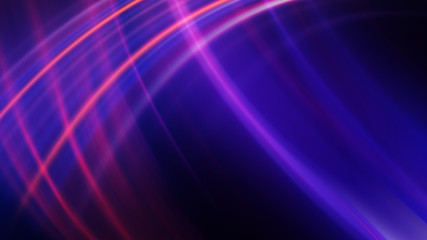 Fototapeta premium Dark blue abstract background with ultraviolet neon glow, blurry light lines, waves