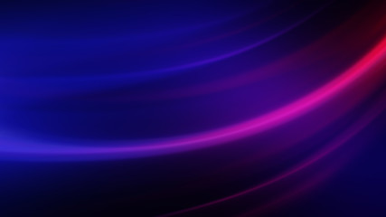 Dark blue abstract background with ultraviolet neon glow, blurry light lines, waves