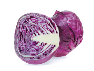 red cabbage isolated on white