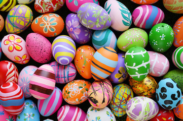 A colorful Easter eggs background