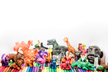 Animals made from Play Clay.