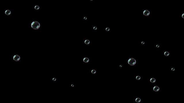 Water bubbles floating in the air, Alpha Channel