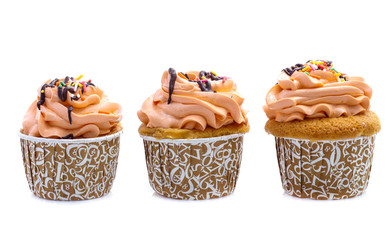 cupcakes isolated on white