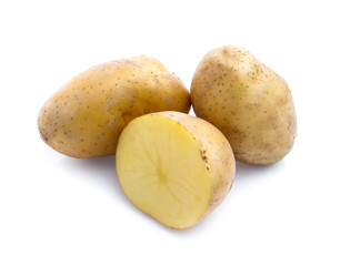 potatoes isolated on white background