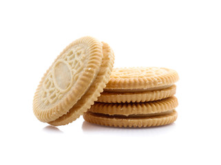 cookies with cream filling isolated on white background