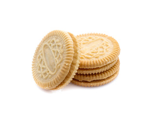 cookies with cream filling isolated on white background