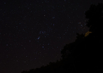 Fototapeta na wymiar night sky with stars and moon