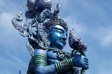 blue buddhist statue 