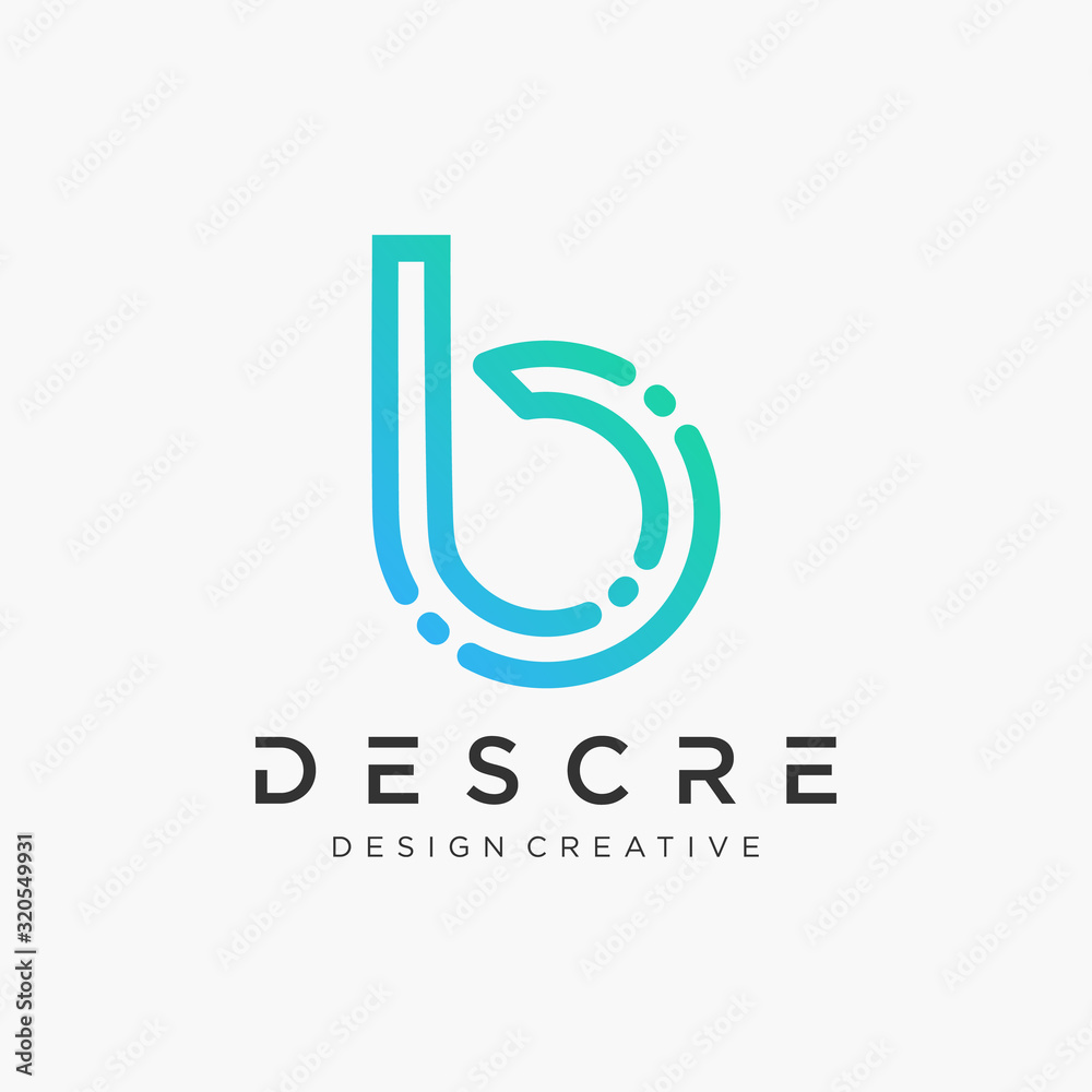 Fototapete initial b logo design with connection concept. logo the letter bb in the form of abstract line art. 