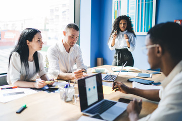 Concerned colleagues meeting in office