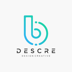 Initial B logo design with connection concept. logo the letter BB in the form of abstract line art. symbol for technology digital modern monogram and elegant. - VECTOR