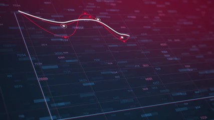 4K Business animation of a falling chart of a currency rate and economics decrease. Infographics with world statistics global data showing loss or global decline. Analytical finance motion background - Powered by Adobe