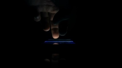 Fingers scrolling web page on smart mobile phone, vertical view