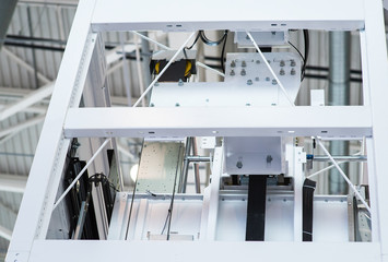 Glass elevator ,Businessman taking modern glass elevator to the upper floors, high building ,office and shopping mall and hotel, transportation