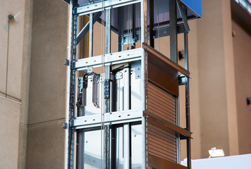 Elevator Installation, Lift Technician Installing a Modern Elevator