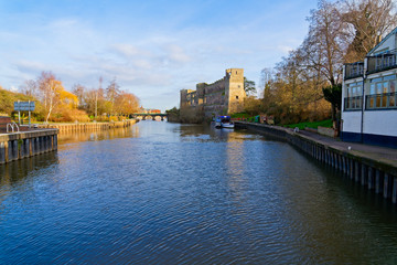 River Trent and Newark Castle on a bright winter morning