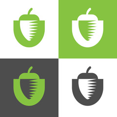 Retro acorn nut logo icon design template elements, oak seed symbol © logomimi