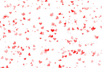 Fototapeta na wymiar Abstract background with red hearts on white for valentines day. Romantic pattern for Valentine's day.