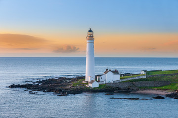 MONTROSE SCOTLAND - 2015 MAY 07. Scurdie Ness lighthouse at Ferryden.