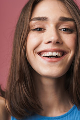 Portrait of a young attractive brunette woman