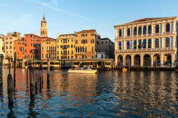 Sunset on the Grand Canal. Venice. Italy