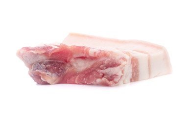 Pork belly on a white background