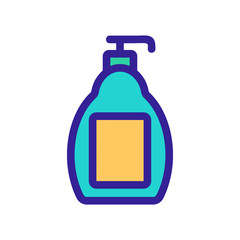 Dispenser with soap vector icon. A thin line sign. Isolated contour symbol illustration