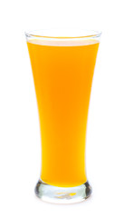 Orange juice glass, isolated on white background