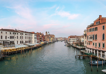 Sunset on the Grand Canal. Venice. Italy