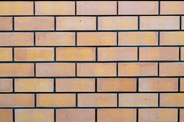 A brown brick wall. View from the front.